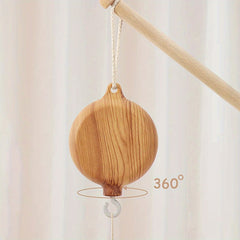 Wooden Baby Mobile Music Box with Rotating Hook Motor Operated 35 Tunes