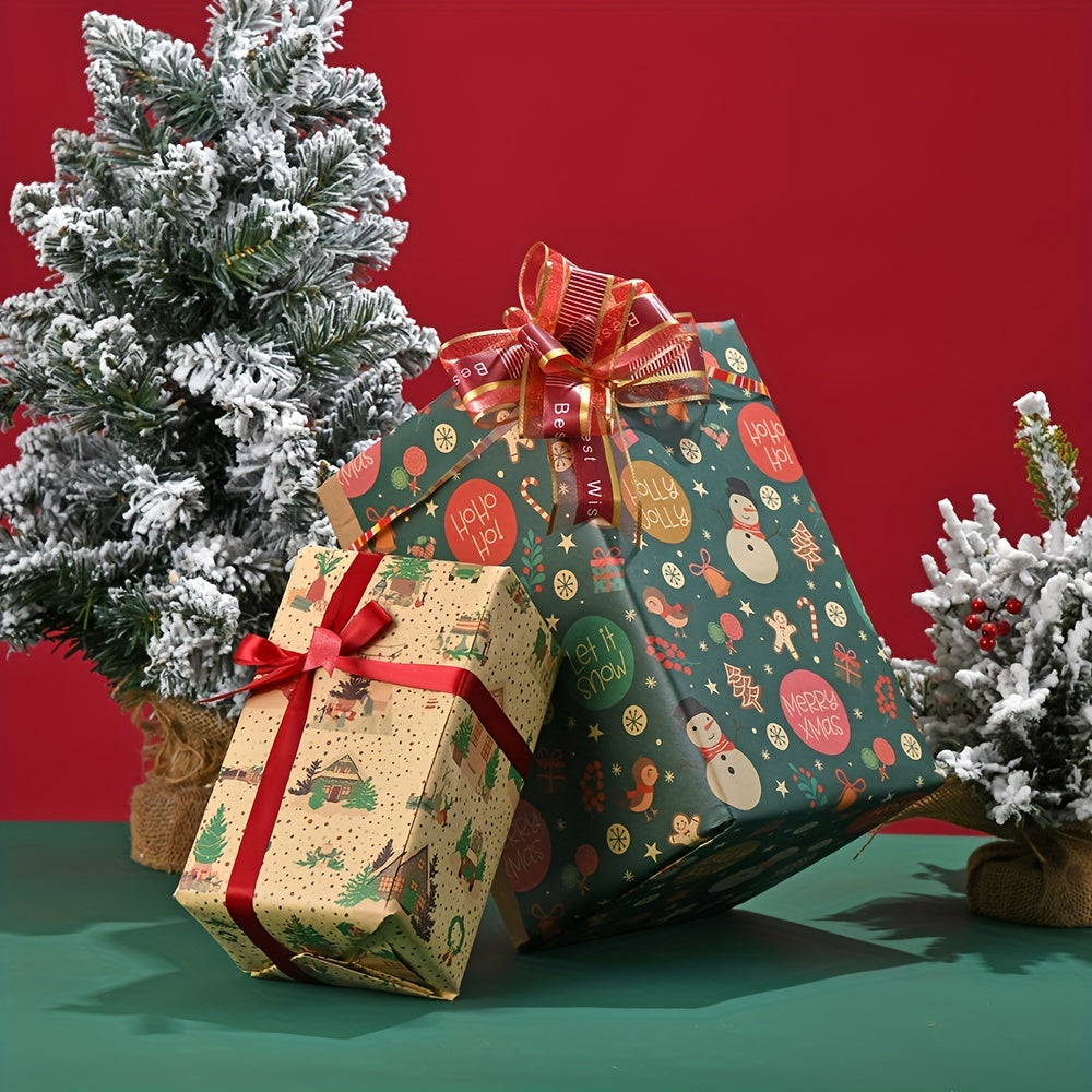 8pcs 50 Christmas Wrapping Paper Gift Boxes Holiday Arts Crafts Decorations