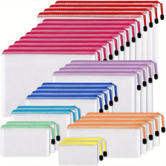 30 Mesh Zipper Pockets for Cross Stitch and Organized Storage