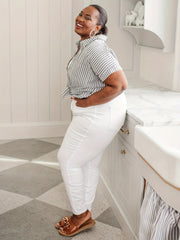 Button Fly High Stretch Skinny Jeans