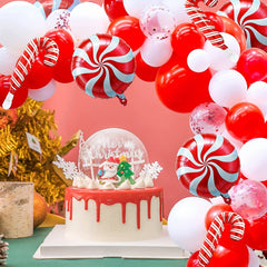 102pcs Christmas Balloons Garland Arch Kit Red Green Golden Confetti Balloons