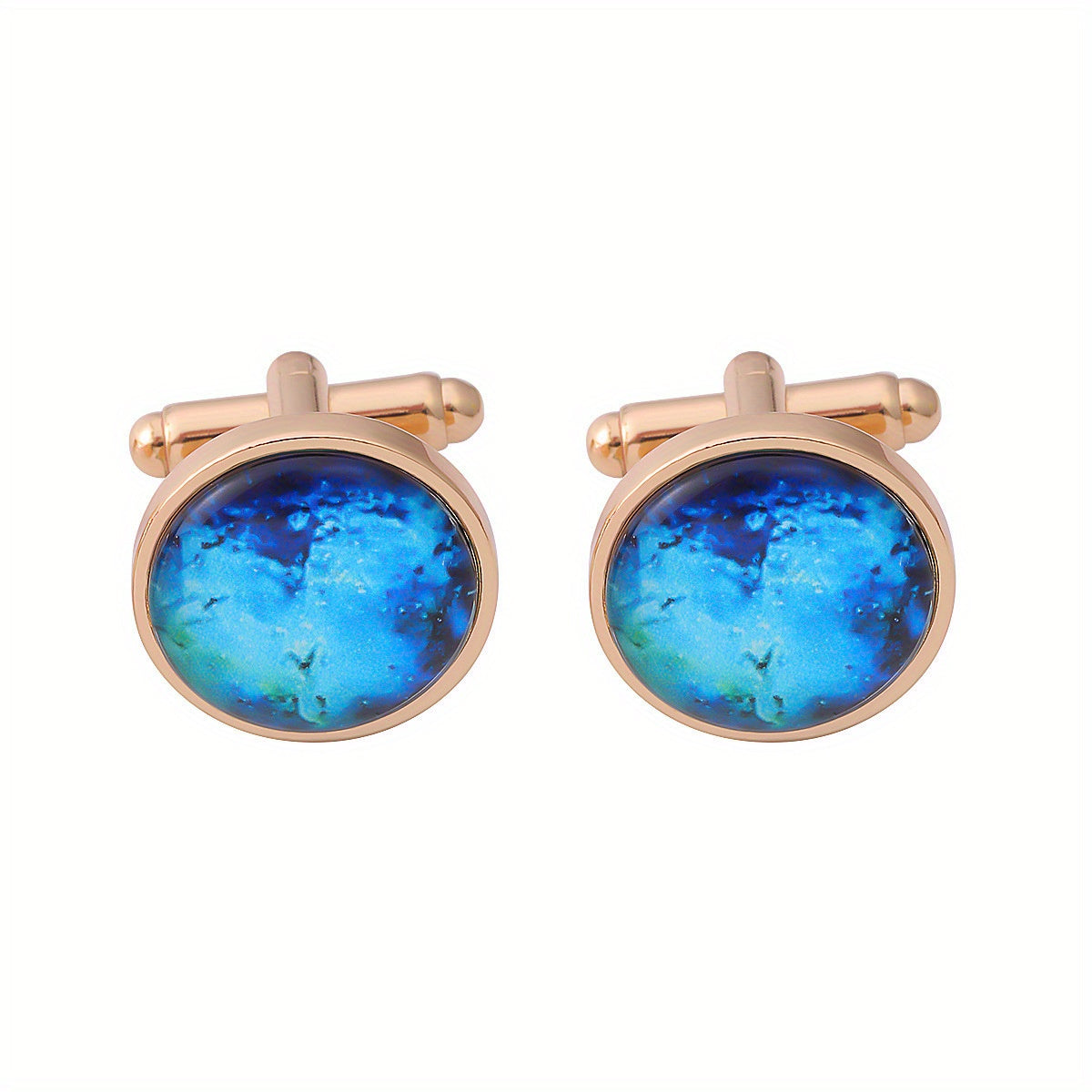 Starry Sky Gemstone Men's Cufflinks Metal Decorative Accessory
