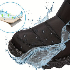 Women's Plush Lined Snow Boots Waterproof Thermal Mid Calf Boots
