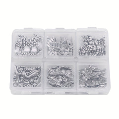 60pcs Angel Wing Beads DIY Jewelry Findings in Storage Box