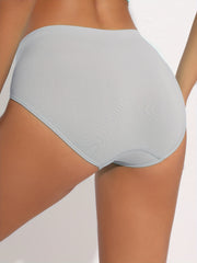 3pcs Seamless Solid Briefs Comfy & Breathable Stretchy Intimates Panties