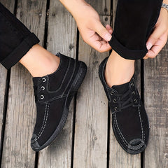 Men's Canvas Sneakers Lace-up Walking Shoes