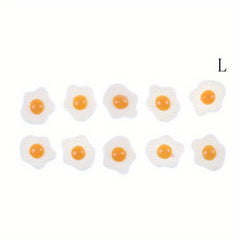 10pcs Dollhouse Resin Fried & Poached Eggs