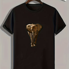Elephant Print Men's Tee Shirt for Summer