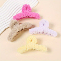 4pcs Plush Hair Clips Claw Clips for Girls