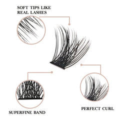 126 Clusters Mega Volume C Curl Eyelashes for DIY Extensions