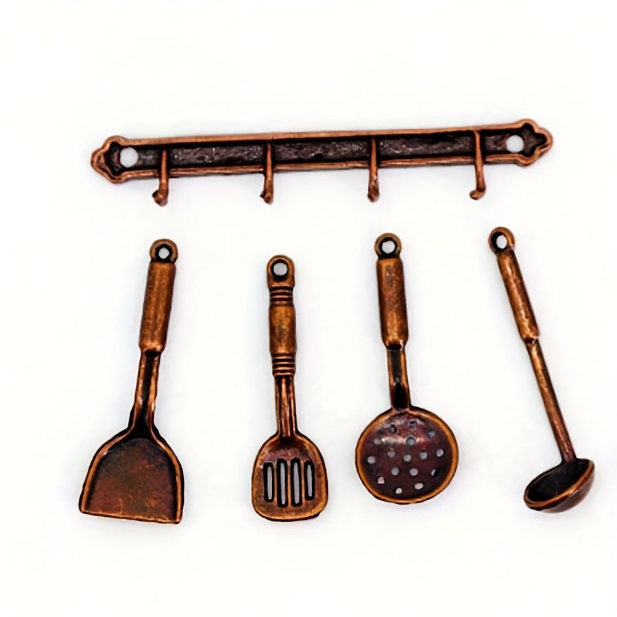 5pcs Dollhouse Kitchen Utensil Set 1 12 Scale Realistic Wall Decor Accessories