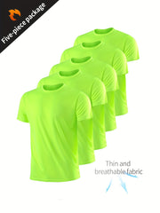 5-Pack Xinso Prince Men's Quick Dry T-Shirts, Compression Fit