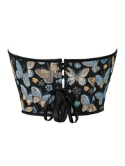 Floral Print Corset Bustier Tummy Control Body Shaper
