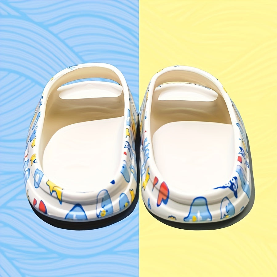 Women's Dolphin Print Cloud Slides Pillow Slippers