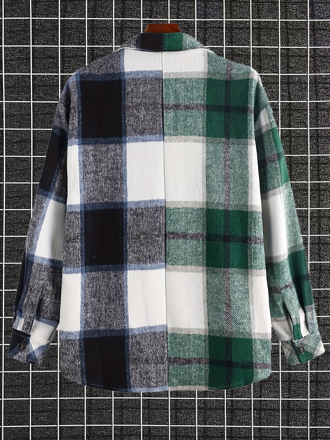 Plaid Print Men's Casual Button Up Long Sleeve Shirt