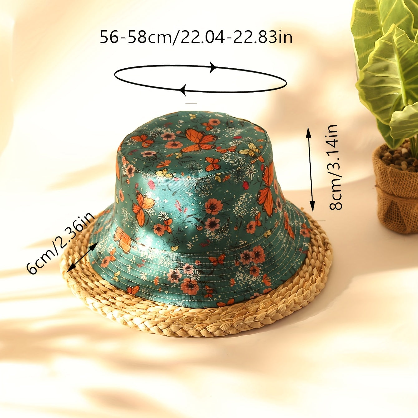 Butterfly Flower Bucket Hat for Sun Protection