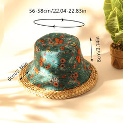 Butterfly Flower Bucket Hat for Sun Protection