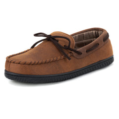 Cozy Plush Moccasin Slippers Memory Foam Indoor Shoes for Men