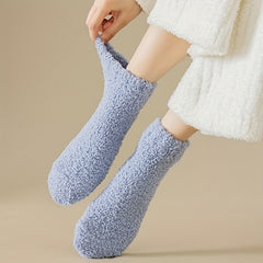 4 Pairs Fuzzy Socks Comfy Warm Home Floor Stockings