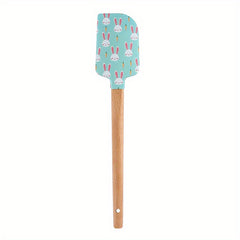 Easter Bunny Silicone Spatula Wood Handle Cake Cream Icing Scraping