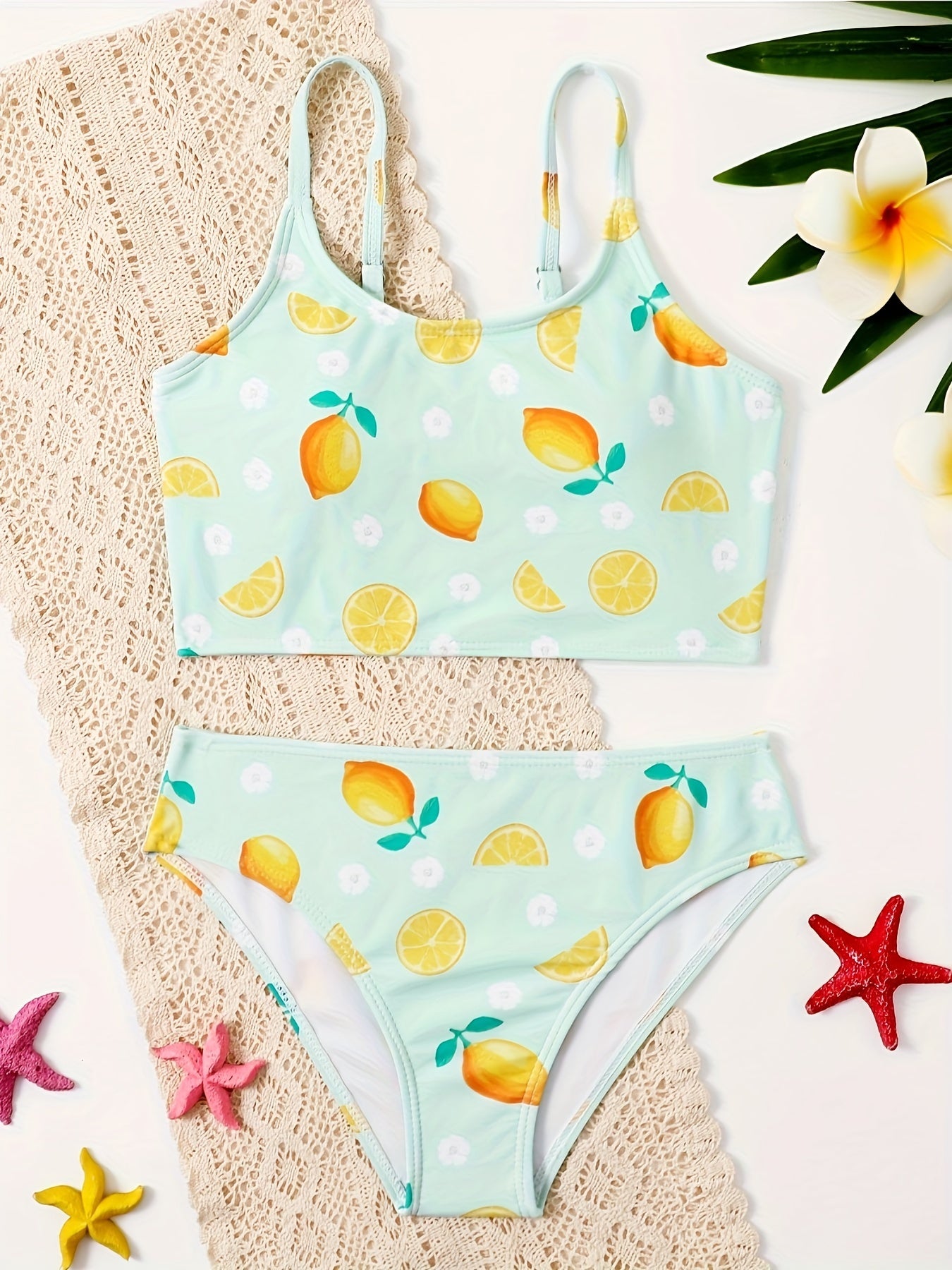 2pcs Lemon Bikini Swimsuit For Girls Summer Beach Gift