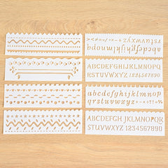 8Pcs Painting Template Hollow Lace Ruler DIY Journal Reusable Stencil Animals