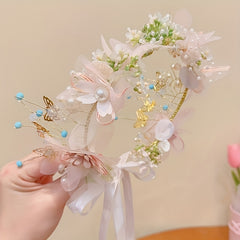 Pearl Flowers Wreath Hair Hoop Headband For Girls