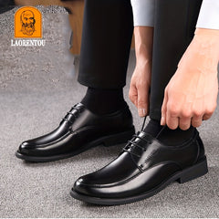 LAORENTOU Men's Leather Oxford Shoes Non Slip Formal Shoes