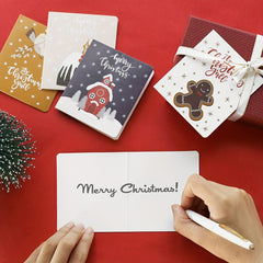 12pcs Christmas Cards Mini Thank You Blessings Greeting Cards