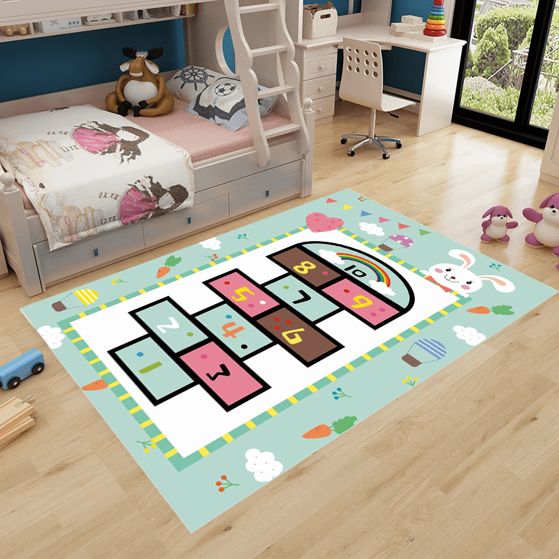 Hopscotch Rug Carpet Fluffy Faux Wool Area Rugs