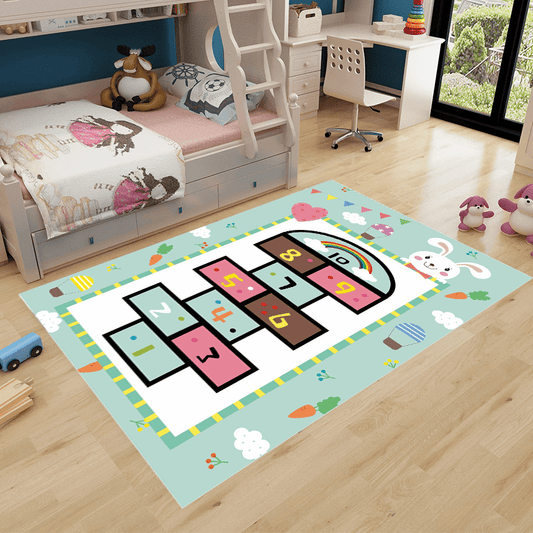 Hopscotch Rug Carpet Fluffy Faux Wool Area Rugs
