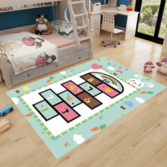 Hopscotch Rug Carpet Fluffy Faux Wool Area Rugs