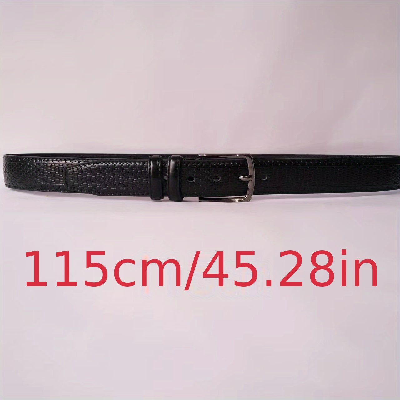 Men's Plaid Leather Belt Pin Buckle Casual Waist Strap