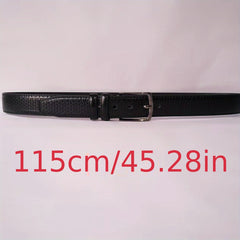 Men's Plaid Leather Belt Pin Buckle Casual Waist Strap