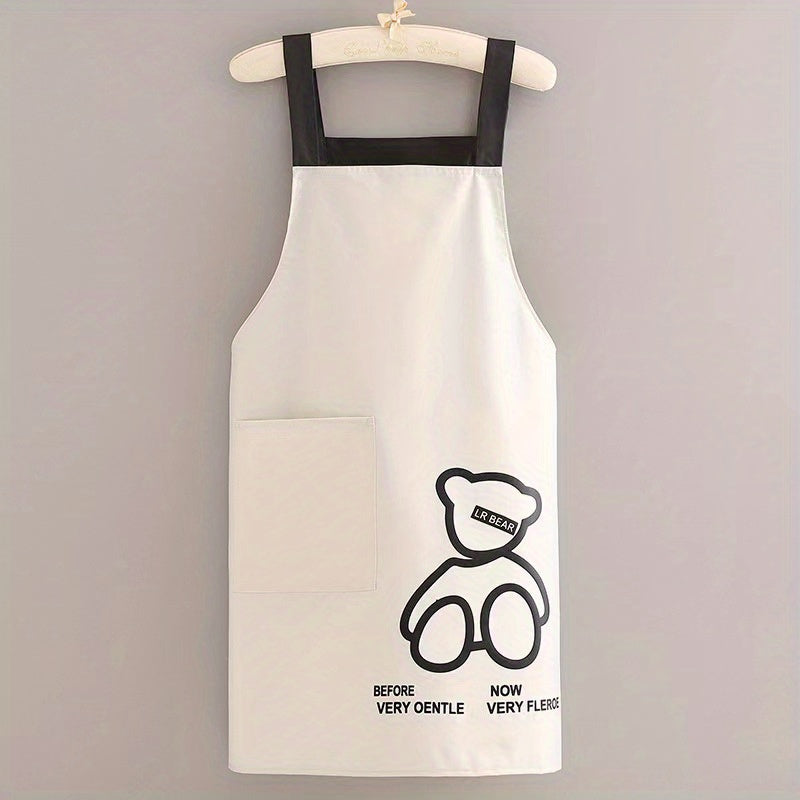 Bear Pattern Apron - Waterproof Chef Apron