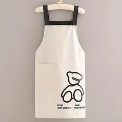 Bear Pattern Apron - Waterproof Chef Apron