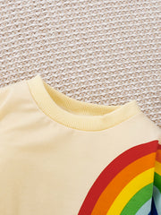 Kids Stylish Rainbow Print Sweatshirt Baby Boys Girls Pullover