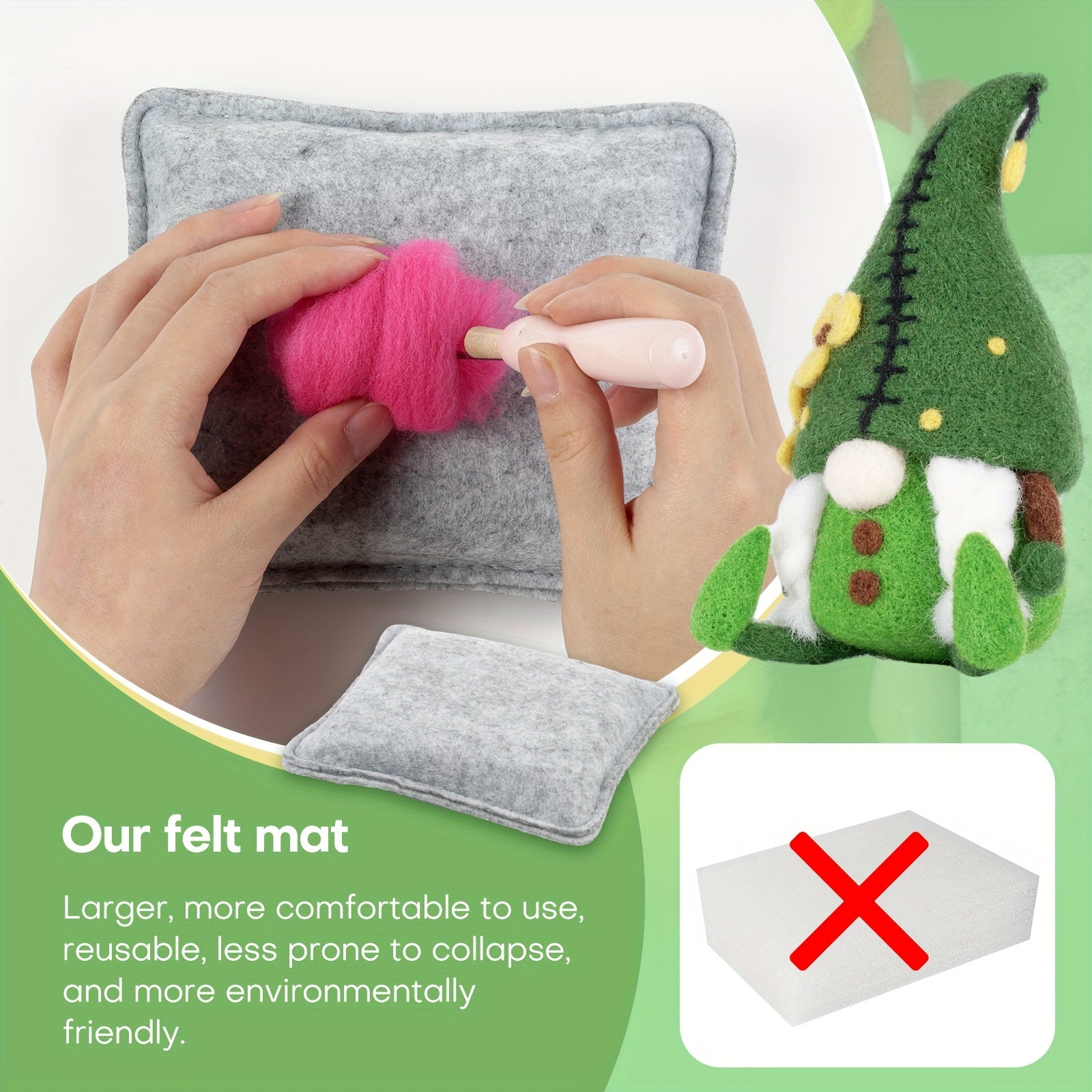 Christmas DIY Wool Felt Kit with Video Tutorial - Material Package