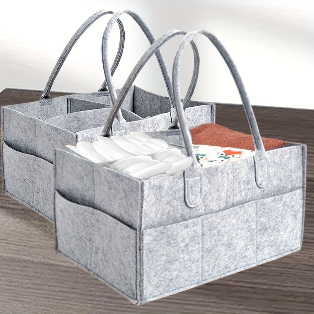 Large Capacity Foldable Diaper Organizer Bag with Handles