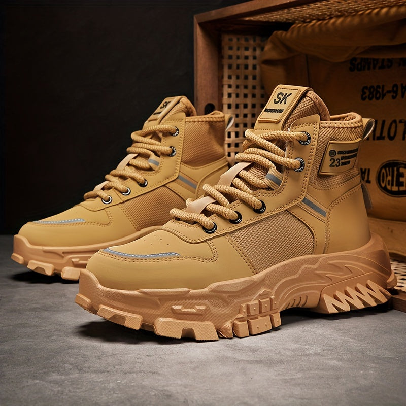 Men's High Top Hiking Boots Non Slip Lace Up Shoes