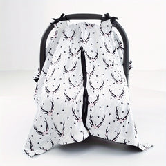 Girl's Sunshade Seat Cover with Deer Horn Flower Print