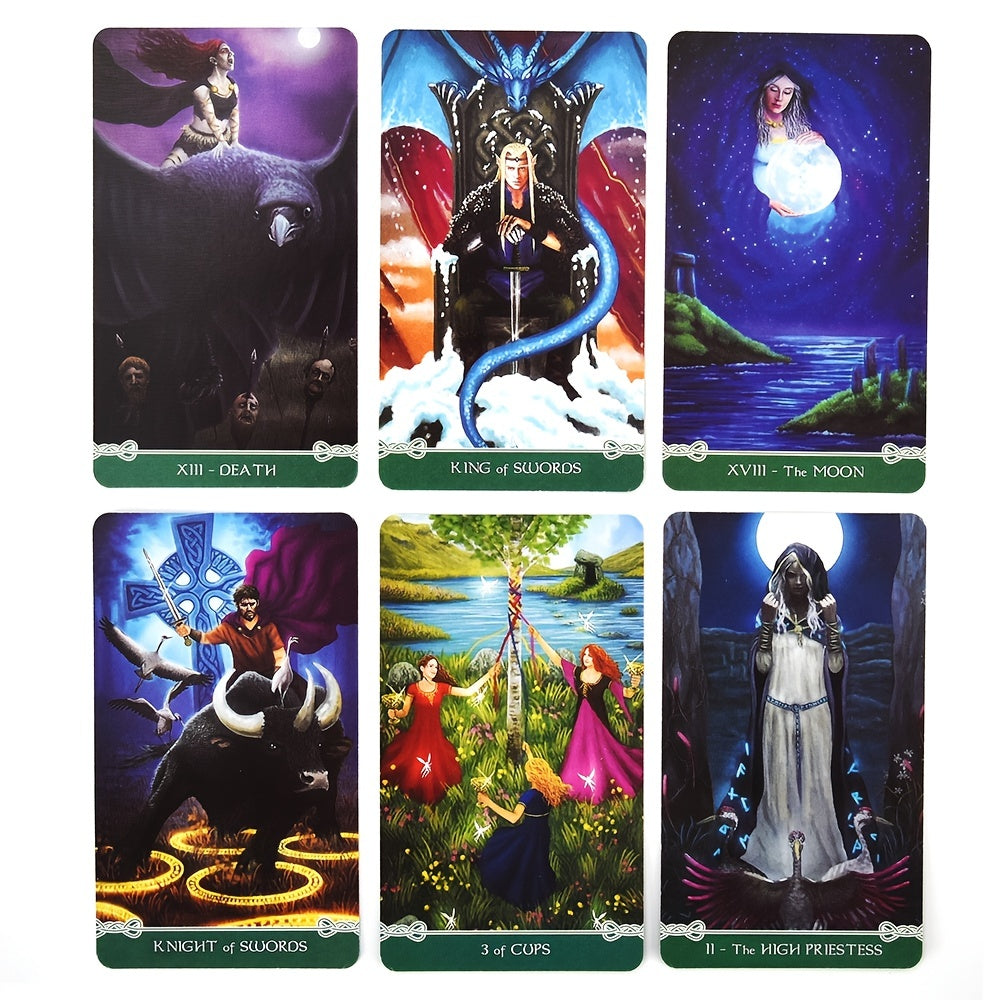 56pcs Universal Celtic Tarot Deck Modern Tarot Library Cards with QR Code Guide