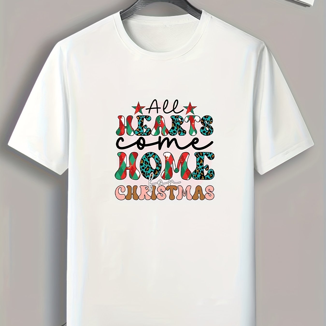 Christmas Letter Print Men's Sports T-shirt - Gift for Fitness Enthusiasts