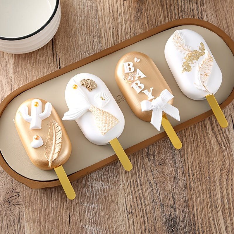 10pcs Colorful Acrylic Ice Cream Stick and Chocolate Lollipop Holder