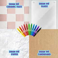 12 Washable Non Toxic Crayons for Kids Art Supplies Mess Coloring Toddlers