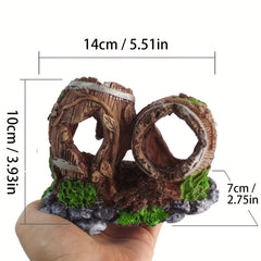 Resin Broken Barrel Aquarium Decoration Fish Tank Ornament