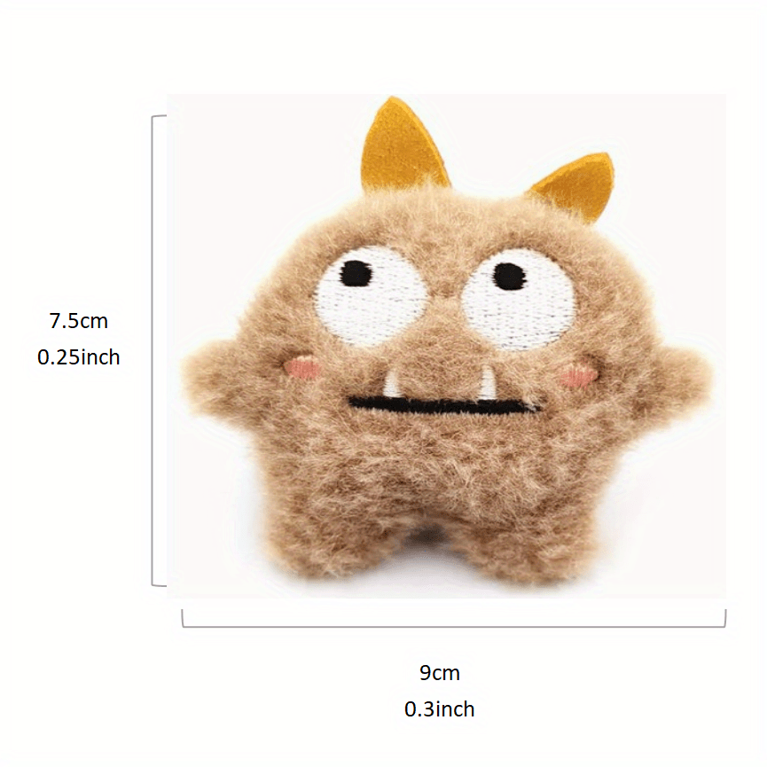 Adorable Plush Monster Brooch for Girls