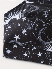 Sun & Moon Print Racer Back Bikini Top Plus Size