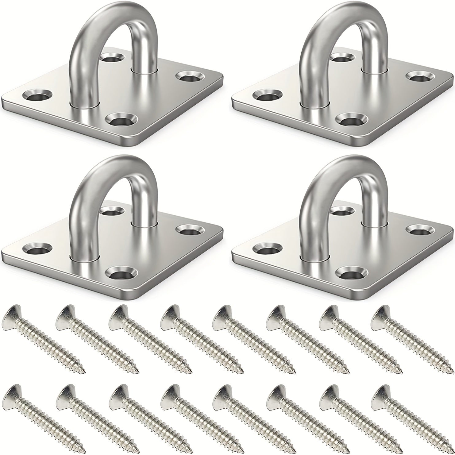 4pcs Stainless Steel Ceiling Hooks 304, Marine Hardware with Screws