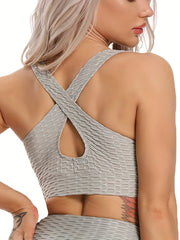 Breathable Sports Bra Cross Jacquard Intimates